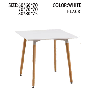 Modern Room <strong>Table</strong> White Black <strong>Coffee</strong> <strong>Table</strong> <strong>Wooden</strong> Top Set 4 Chair East Install - Product Image 4