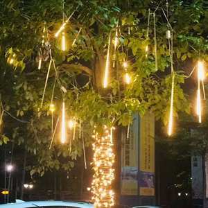 <span class=keywords><strong>Precio</strong></span> al por mayor Diseño de doble cara Forma de lluvia de meteoritos <span class=keywords><strong>Tubo</strong></span> de <span class=keywords><strong>luz</strong></span> LED Impermeable Patio de bajo voltaje Luces decorativas para árboles - Product Image 6