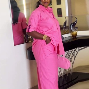 Summer New Arrival Women's Casual Short-Sleeve Shirt and <b>Pants</b> African 2-Piece Set Fashion - Product Image 5