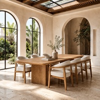 Table à manger Ferly moderne sur mesure avec pieds incurvés pour intérieur