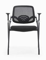 Chaise de réunion et de formation pliable moderne en maille avec appui-tête réglable pour étudiants, idéale pour les cours et salles de classe – Vente en gros