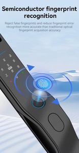 Serrure de porte intelligente <span class=keywords><strong>5050</strong></span> à mortaise, sécurité domestique, serrure de porte automatique intelligente Tuya, serrure de porte numérique électronique avec caméra - Product Image 3