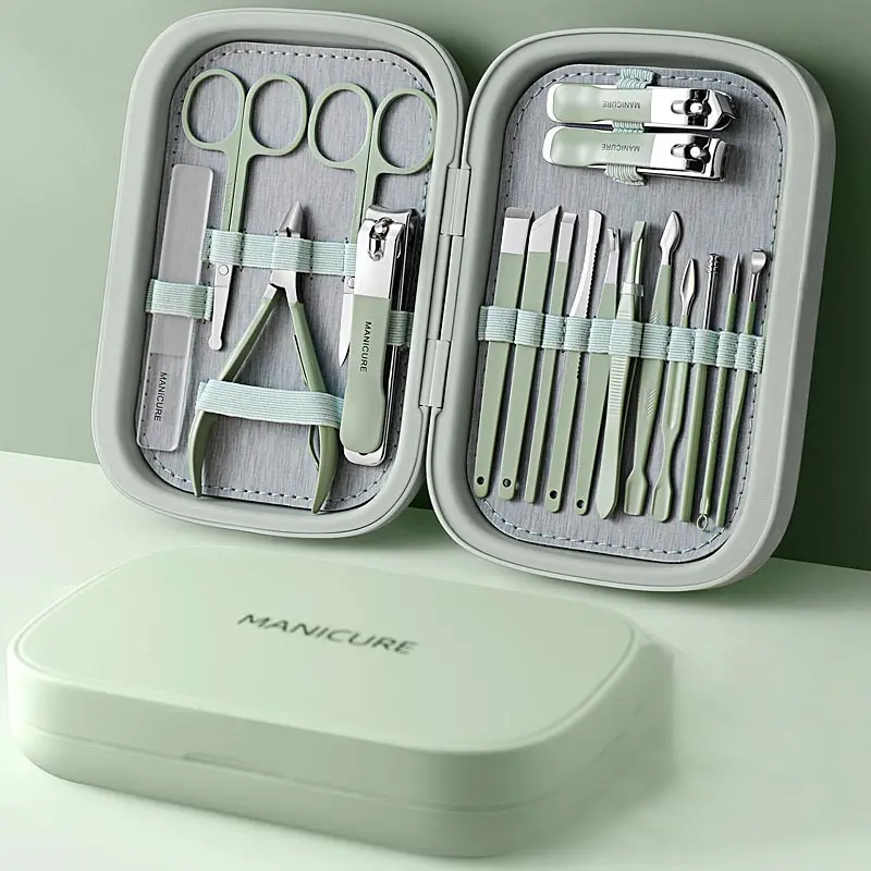 9 pcs Kit tagliaunghie professionale Kit di strumenti per Pedicure Kit per toelettatura per donne Set di Manicure per viaggi e casa