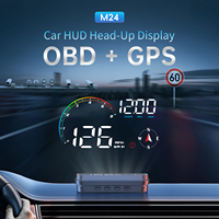 2026 Neuestes Windschutzscheiben-HUD M24 Auto-Geschwindigkeitsanzeige Drehzahlmesser Kraftstoffverbrauchsalarm OBD2 GPS-Projektionsmesser Head-up-Displays