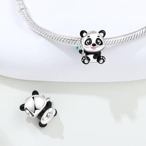 2026 Hot Selling White Copper Panda <b>Beaded</b> <b>Bracelet</b>, Cute, Unique, Versatile DIY <b>Bracelet</b> Jewelry Accessories Pendant Wholesale - Product Image 3