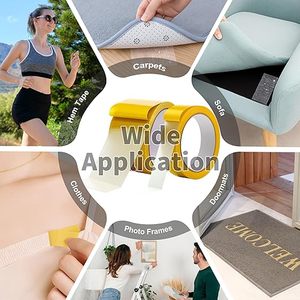 Nastro <span class=keywords><strong>Biadesivo</strong></span> in Tessuto Resistente, Nastro Adesivo Acrilico in Fibra a Rete, Nastro per Montaggio e Unione Tappeti per Ufficio e Scuola - Product Image 6