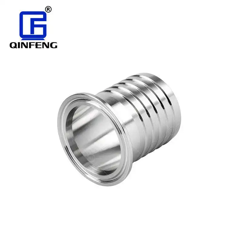 Qinfeng - Acessórios para tubos de mangueira com tri-braçadeira SS304/SS316L, acoplamento rápido de mangueira de aço inoxidável com flúor, adaptador de barra de axial