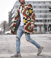 Nouveau Trench-Coat d'Hiver pour Homme, Manteau Décontracté Business à Col Rabattu, Veste Longue