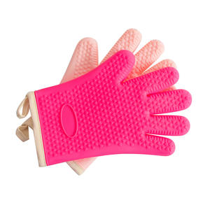 قفازات سيليكون صغيرة بخمسة أصابع من القطن بألوان مخصصة للشواء والفرن ومقاومة للحرارة - Product Image 2