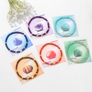 Bracelet en pierres énergétiques, fait main, perles <span class=keywords><strong>de</strong></span> <span class=keywords><strong>cristal</strong></span>, élastique, bijoux spirituels, cadeau attentionnel pour femmes et hommes - Product Image 1