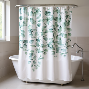 Cortina de Ducha de Tela Cali 180x200 cm con Estampado de Eucalipto, Decoración para Baño - Product Image 3