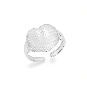 Anillo de cóctel con forma de corazón Amy Amy, chapado en plata 925, para mujer, regalo, joyería, estilo moderno, uso diario - Product Image 3