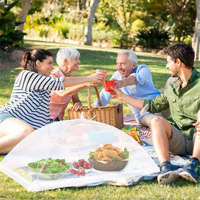 Couverture de table à manger pliable mouche anti-moustique Pop-up alimentaire couverture respirante pliable lavable filet alimentaire