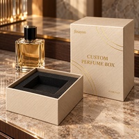 Boîte rigide pour parfum en papier texturé spécial PIL, 10x10x14cm, fermeture magnétique, lamination brillante, impression personnalisée