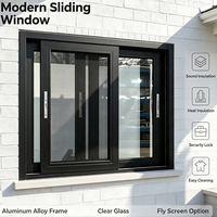 Ventana Corredera de Aluminio con Recubrimiento en Polvo Color RAL Personalizado para Diseño Arquitectónico, Suministro OEM HUACAI