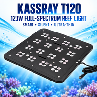Plusea T120 avec panneau lumineux LED pour aquarium MEANWLL All-CREE, design ultra-plat sans ventilateur, spectre complet pour réservoir de corail récifal