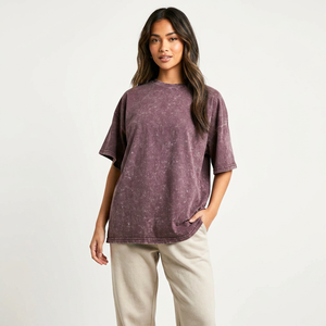 เสื้อยืดสตรีทแวร์ลำลอง คอกลม แขนสั้น ทรงปกติ ผ้าเจอร์ซีย์คอตตอน 100% ปักโลโก้ ลายเรียบ - Product Image 1