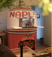 Four à pizza commercial de grande taille, de style napolitain italien, à bois et à briques, encastrable, pour boulangeries et restaurants, 400, garantie 1 an