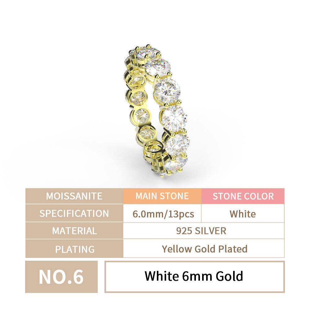 White 6mm Gold
