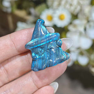 Figura de Labradorita con Diseño de Mago Fantasma, Amuleto de Piedra Tallada para Joyería y Decoración - Product Image 3