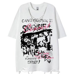 T-shirt unisexe surdimensionné à logo personnalisé, imprimé lettres, style streetwear, manches courtes - Product Image 2