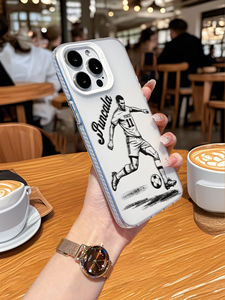 Funda Transparente Personalizada con Nombre y Número de Jugador de Fútbol, TPU para 17/16/15/14/13/12 Pro Max, Antigolpes, Antihuellas - Product Image 4