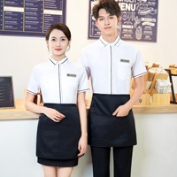 Chemises à manches courtes unisexes printemps et été personnalisées costumes professionnels uniformes de bar de restaurant chemises de serveur KTV d'hôtel