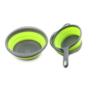 ตะกร้าซิลิโคนใส่ผักผลไม้พับได้กระชอนพับได้สำหรับล้างผักออกแบบโลโก้ได้ตามต้องการ - Product Image 4