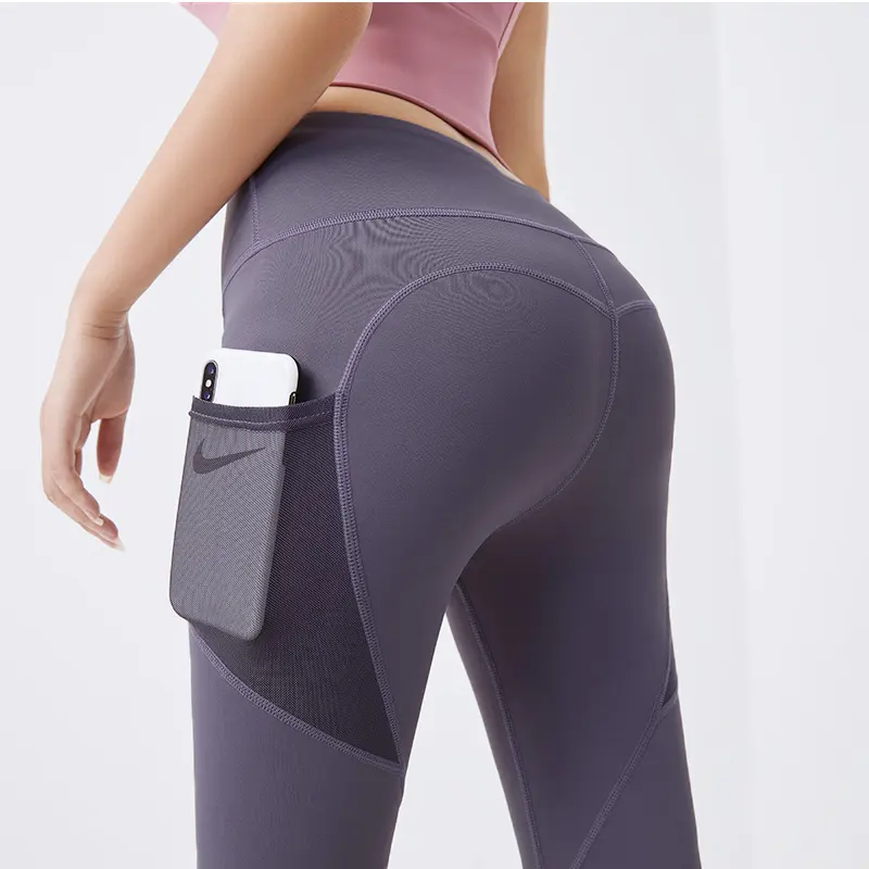 Pantalones deportivos de compresión con bolsillo para mujer, mallas ajustadas elásticas para Yoga y Fitness