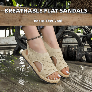 Sandalias Planas de Plataforma para Mujer, Transpirables, Estilo Coreano, Punta Abierta, Tejidas, Modernas, Casuales, para Deportes al Aire Libre, Venta al Por Mayor, Alta Calidad - Product Image 2