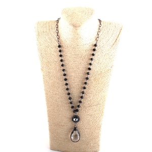 Trang Sức Thời Trang Phụ Nữ Pha Lê Đen Chuỗi Hạt Mân Côi Hàn Mặt Dây Chuyền Hình Ngôi Sao - Product Image 5
