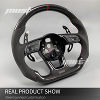Volant en fibre de carbone personnalisé pour Audi Sedan Série A3 A4 A5 S3 S4 S5 RS3 RS4 RS5 D-shape Sport Design avec Paddel Shifter