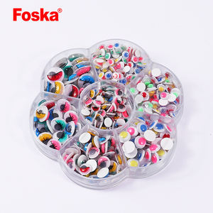 Foska divertido colorido parpadeante 5-12 MM artesanía DIY muñeca Juguete plástico redondo brillo pegajoso meneo ojos con pestañas - Product Image 6