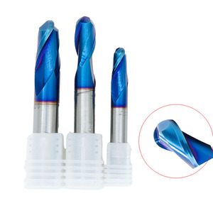 Hoge Precisie Twee Fluiten Kogelneus Molen Ronde Sferische Kogelneus Frees Hrc65 Met Nano Blauwe Coating - Product Image 1