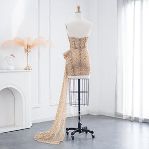 Jancember RM002 Asymétrique Champagne Sexy Mini Soirée Robes De Bal Robes - Product Image 3