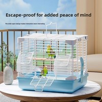 Cage à oiseaux ornementale de petite et moyenne taille pour perroquets, perruches, agapornis, pinsons – Boîte en métal monocouche avec conception anti-évasion