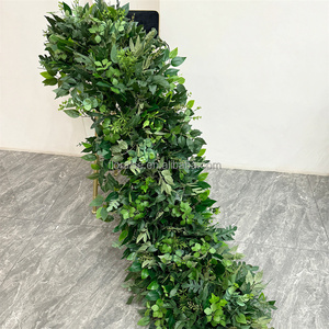 FL-033 Runner Floreale <span class=keywords><strong>da</strong></span> <span class=keywords><strong>Tavolo</strong></span> per Matrimoni, Ghirlanda di Fiori di Ortensia Verde, Decorazioni Floreali per Eventi Nuziali - Product Image 5