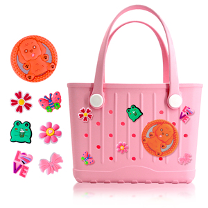 Custom logo Women's Large EVA Silicone Beach Fashionable Waterproof Summer & Autumn Winter <b>Totes</b> Wholesale with Open Closure - Product Image 5