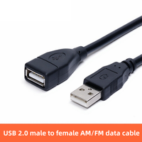 Kabel Ekstensi USB 2.0 Tipe-A Male Female OEM Likai dengan Inti Ferit 480Mbps Kecepatan Tinggi, Selubung PVC Fleksibel, Konduktor Padat