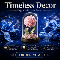 Suvenir Pernikahan Pengiring Pengantin Souvenir Perusahaan Hadiah Promosi Bisnis Set Hadiah Natal Bunga Hydrangea Awet dalam Kubah Kaca