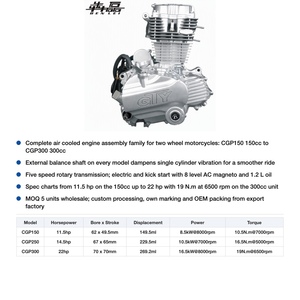 Ensemble moteur de <span class=keywords><strong>moto</strong></span> 150cc 175cc 200cc 250cc 300cc refroidi par air, arbre d'équilibrage externe, monocylindre - Product Image 2