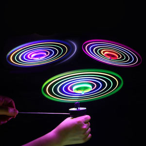LED Flying Disc Launcher Toy Kids <b>Pull</b> <b>String</b> Glowing Disk for Outdoor Fun Durable Plastic Flying Disc Birthday Party Favor - Product Image 1