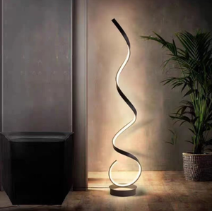 Lampe sur pied incurvée minimaliste moderne en aluminium LED pour salon, chambre à coucher, éclairage d'ambiance - Product Image 6