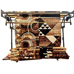 Tapis Adiva turc en polyester shaggy, tissé jacquard, fabriqué à la machine, à poils longs, rembourré, réversible, lavable, avec support antidérapant en jute - Product Image 1