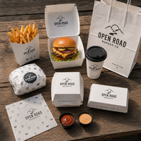 Boîte en papier jetable personnalisée avec logo pour emballage de repas (hamburger, poulet frit, frites) – Fabricant de contenants à emporter pour marques de livraison