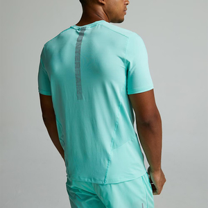 Abbigliamento sportivo da <span class=keywords><strong>uomo</strong></span> a manica corta tuta sportiva da corsa Custom con Logo 2 pezzi set di pantaloncini estivi a maniche corte da <span class=keywords><strong>uomo</strong></span> - Product Image 4