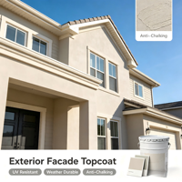 Peinture de façade extérieure en silicate minéral, couche de finition décorative, classe A, ignifuge, perméable à la vapeur, résistante aux intempéries, aux UV et anti-moisissure, OEM