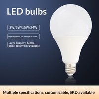 Ampoule LED pour couloir, culot E27, série 220V, résidentielle, en aluminium recouvert de plastique, lumière blanche chaude, IRC 70-80, garantie 2 ans