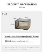 Boîte à chaussures rectangulaire en plastique magnétique de haute qualité, lot de 6, transparente, pour les amateurs de sneakers