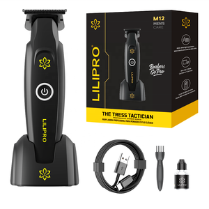 Recortadora de Pelo Eléctrica LILIPRO M12 Profesional para Salón de Barbería con Motor de Alta Velocidad, Cuchilla <span class=keywords><strong>DLC</strong></span>, Inalámbrica y de Cero Espacio - Product Image 1